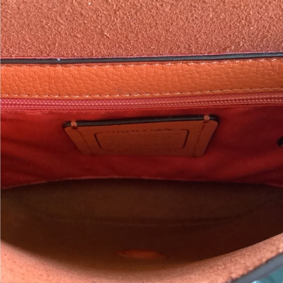 Authentic coach x Keith haring Hudson orange pink heart leather crossbody bag - Picture 12 of 12